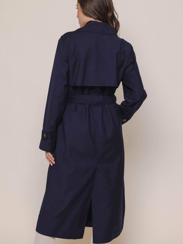Rino and Pelle Gail Long Trench Coat - Navy - Taylor Bell