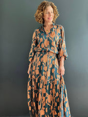 Stardust Leo Maxi Dress in Emerald and Bronze - Taylor Bell