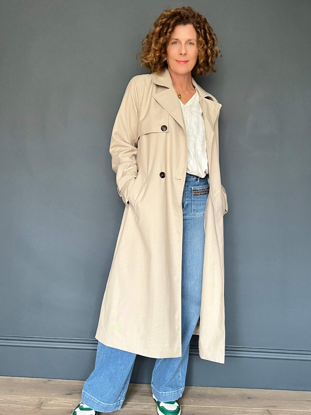 Rino and Pelle Gail Long Trench Coat - Beach - Taylor Bell