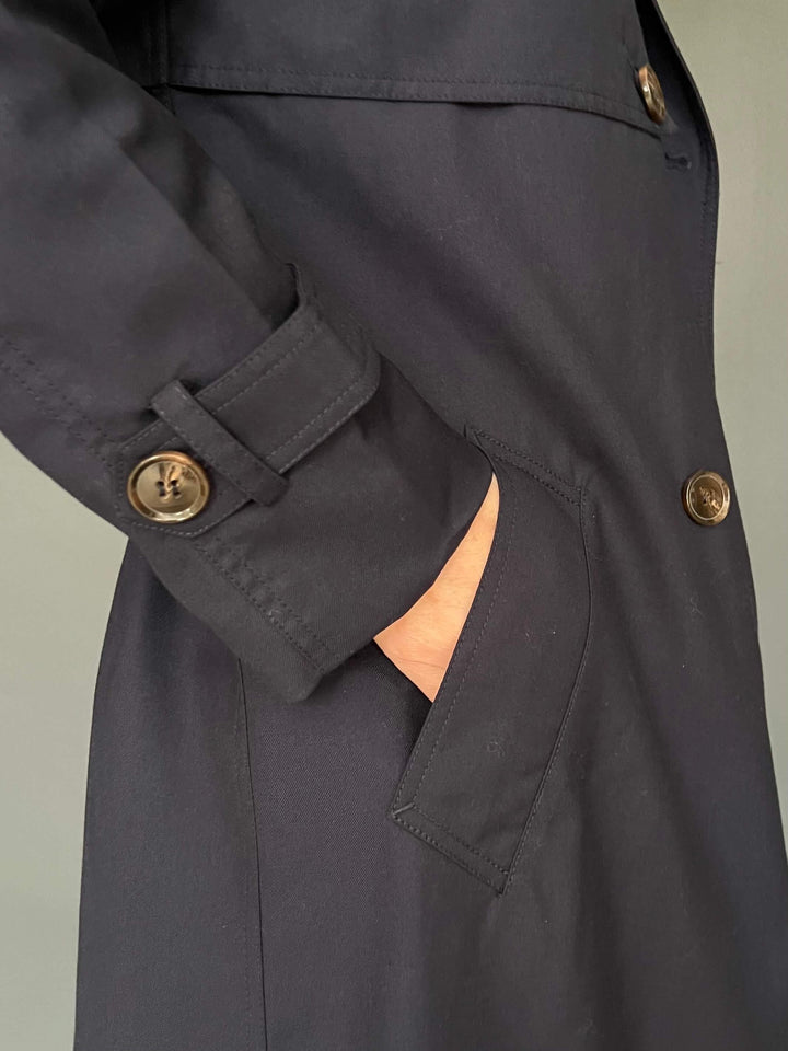 Rino and Pelle Gail Long Trench Coat - Navy - Taylor Bell