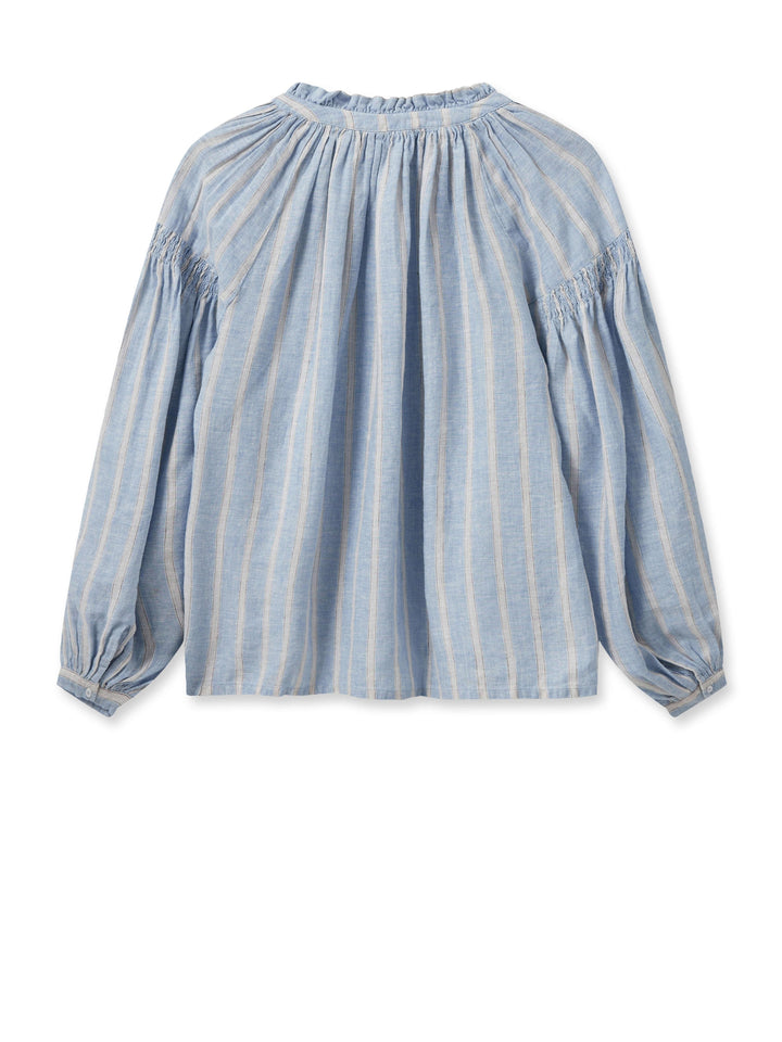 Mos Mosh Safi Striped Linen Shirt - Blue - Taylor Bell