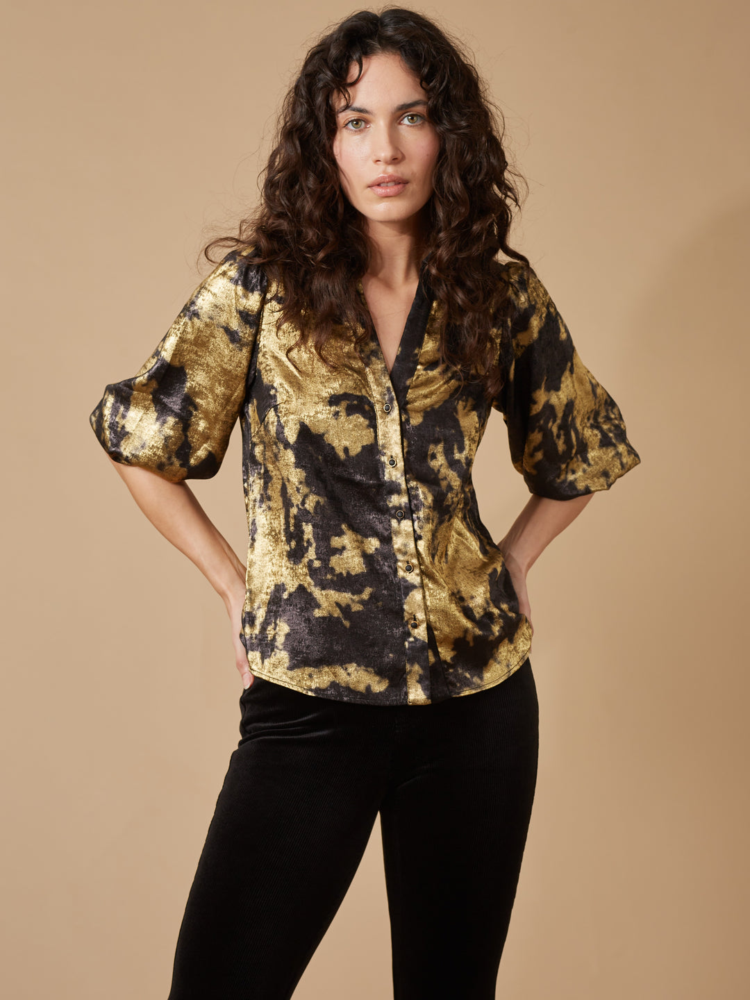 Traffic People Black and Gold Charlie Shirt