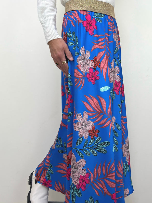 Cora Skirt in Blue Floral