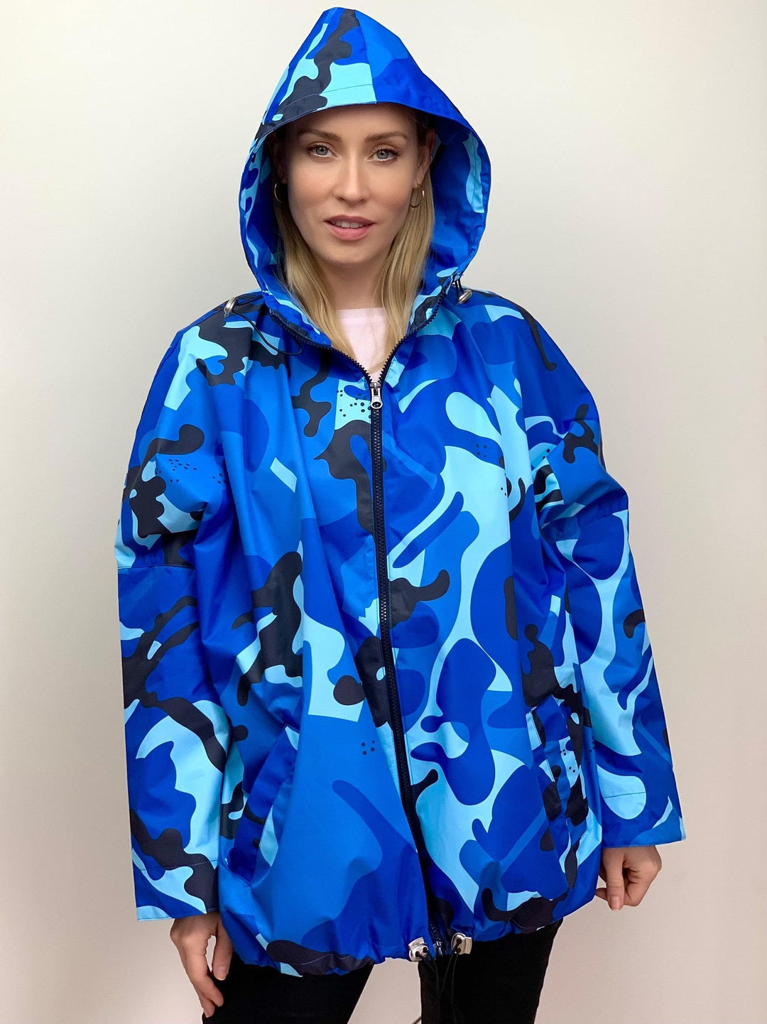 Raincoat in Blue Camouflage Print - Taylor Bell